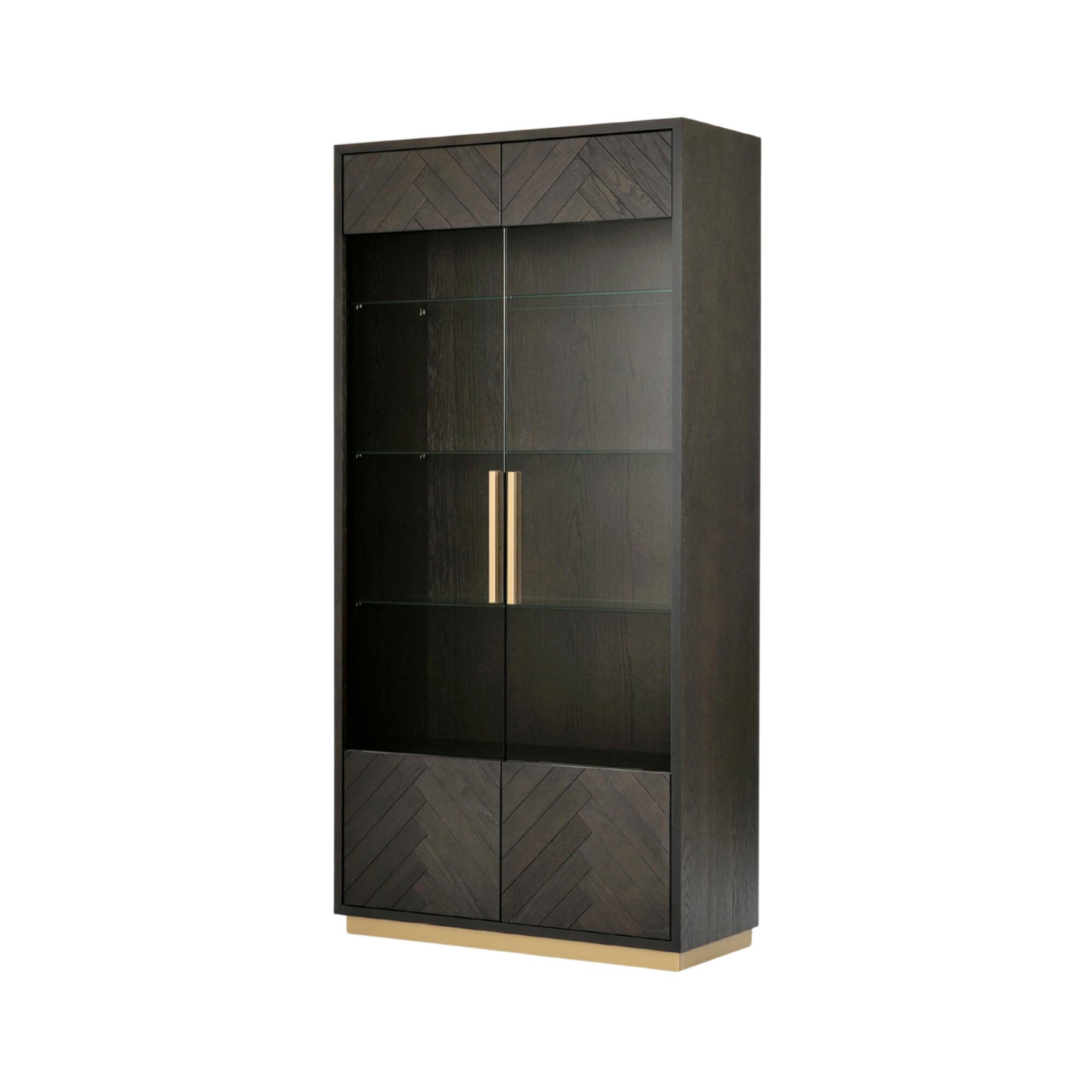 VITRINE SEVILLE Schwarz 100x41x200 cm - Schwarz, Holz (100/200/41cm) - FURNLUX