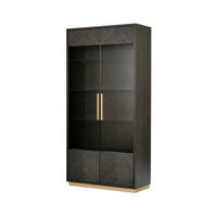 VITRINE SEVILLE Schwarz 100x41x200 cm - Schwarz, Holz (100/200/41cm) - FURNLUX