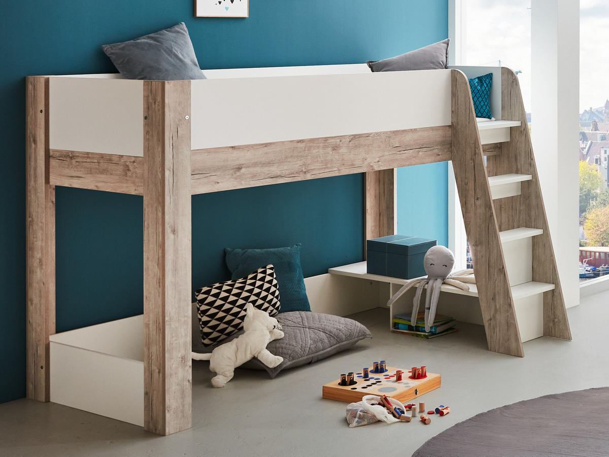 HOCHBETT Bente 90 x 200 cm - Eichefarben/Weiß, Holzwerkstoff (90/200cm) - arthur berndt