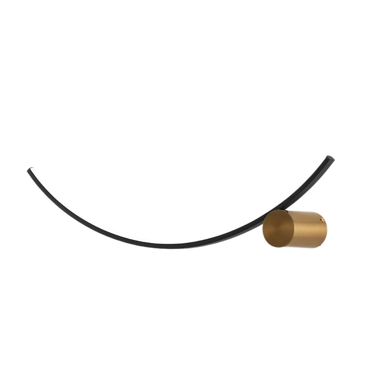 WANDLEUCHTE Curva, Schwarz und gold, 58cm - Goldfarben, Metall (14/58/58cm) - KOSILUM
