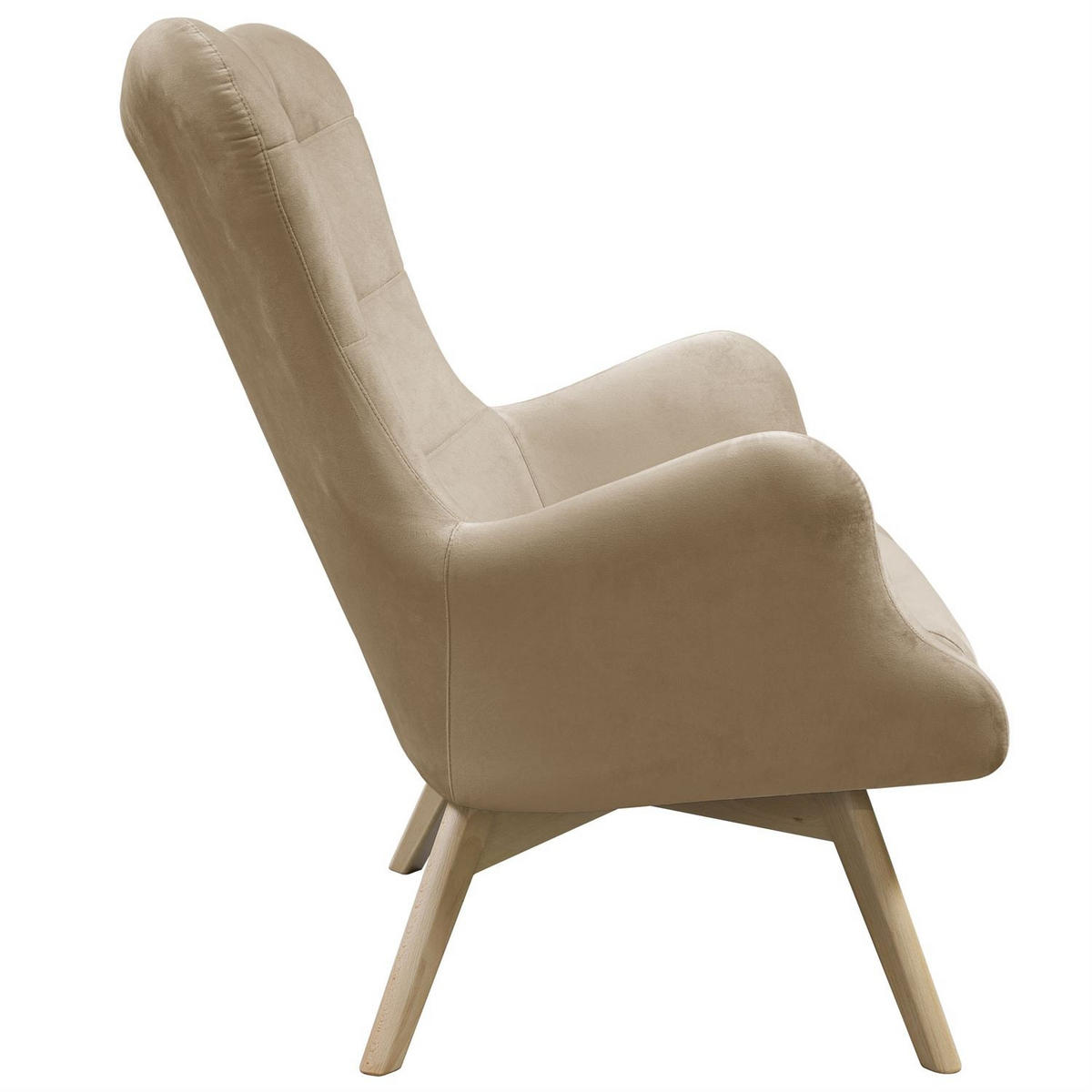 SESSEL SAND mit Buchenbeinen - Beige/Buchefarben, Textil (80/105/86cm) - Lookway