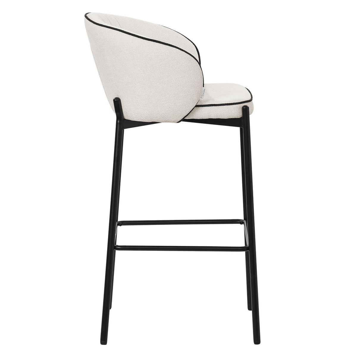 BARHOCKER 2er Set Beige mit Stoffbezug - Beige/Schwarz, Textil/Metall (50/101/54cm) - ML-DESIGN