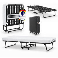 KLAPPBETT RESTO inkl. Premium Matratze 250kg Faltbar Gästebett TxB 90x200cm Weiß - Weiß, Metall