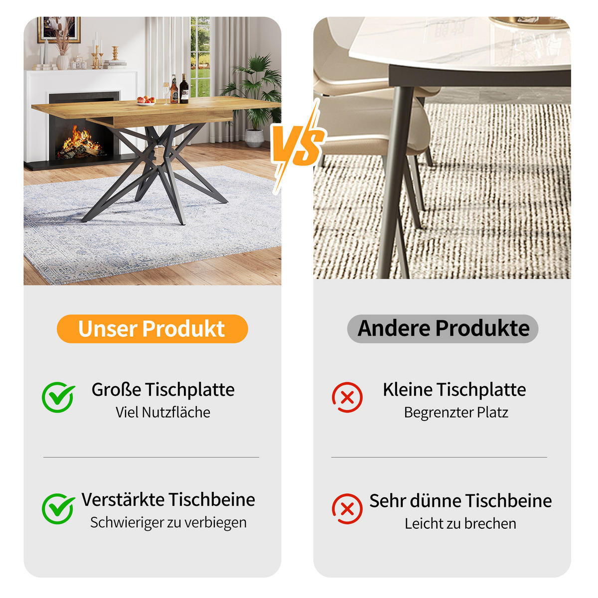 ESSTISCH, MDF mit Metallgestell, ausziehbar 120–160/80/66,1 cm, Walnuss-Optik - Walnussfarben, Holzwerkstoff (120/80/66.1cm) - Redom