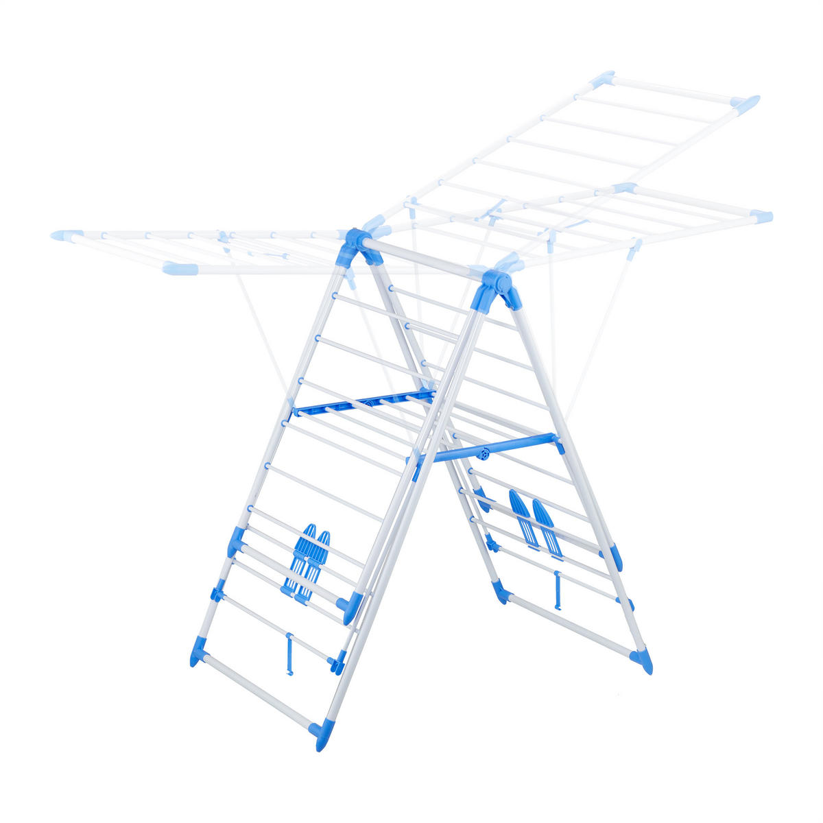STOJAN na prádlo - biela, kov/plast (155/99/61cm) - Relaxdays