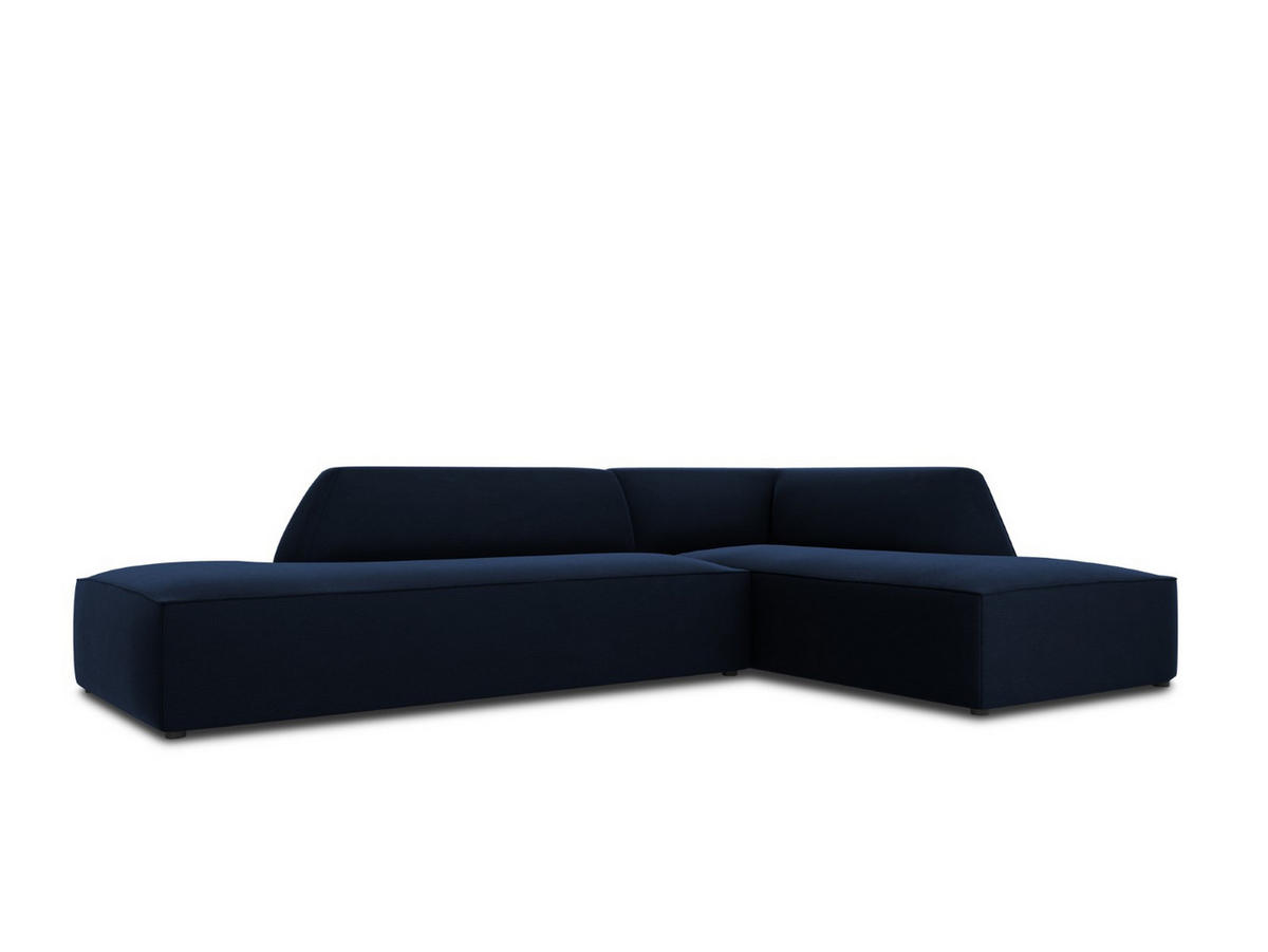 ECKSOFA rechts Ruby aus Samt königsblau 4 Sitzplätze - Blau, Textil (180/273cm) - Micadoni