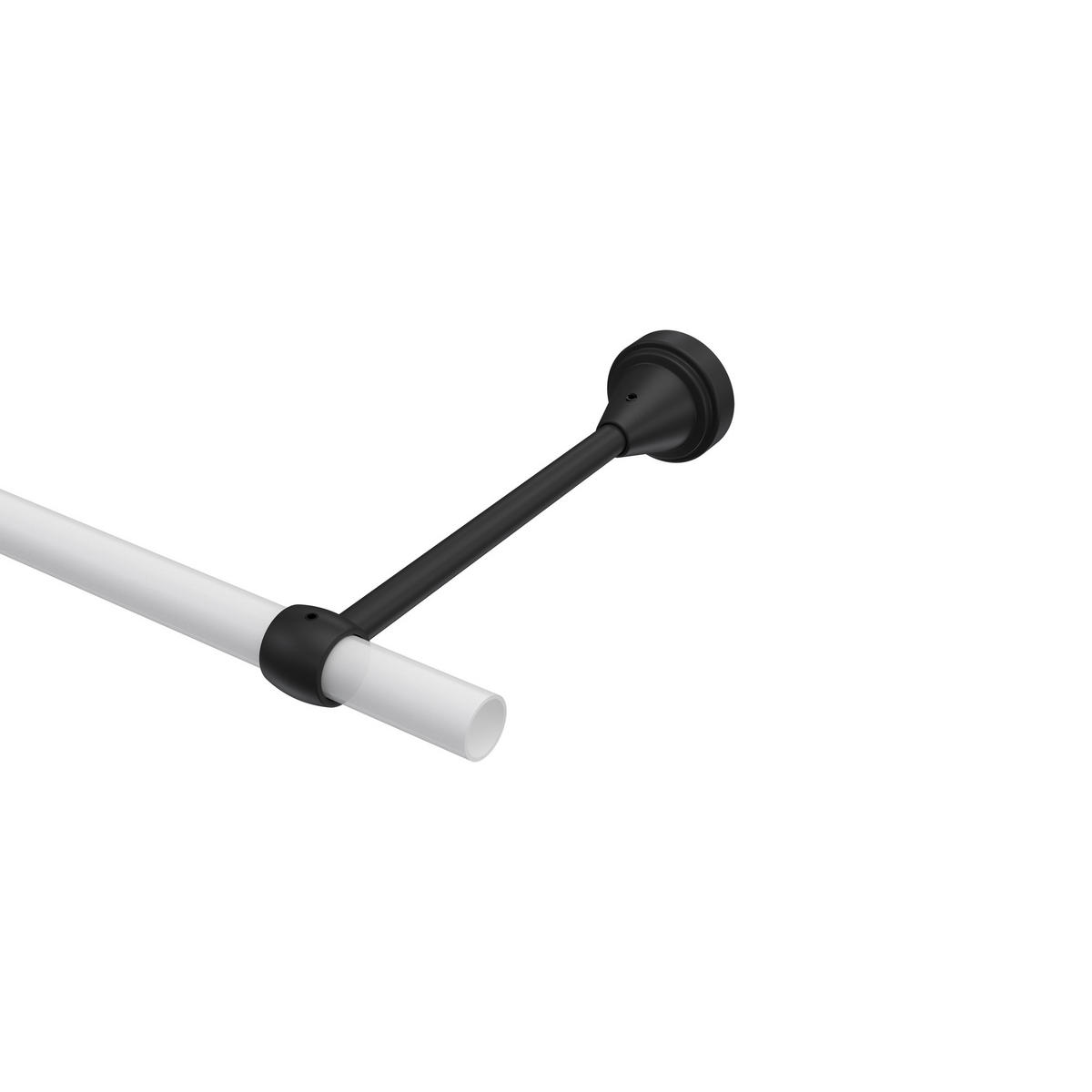 TRÄGER FÜR GARDINENSTANGEN 16 mm Ø, Primus 1-läufig, Schwarz - Schwarz, Metall (19.2/4/4cm) - INTERDECO