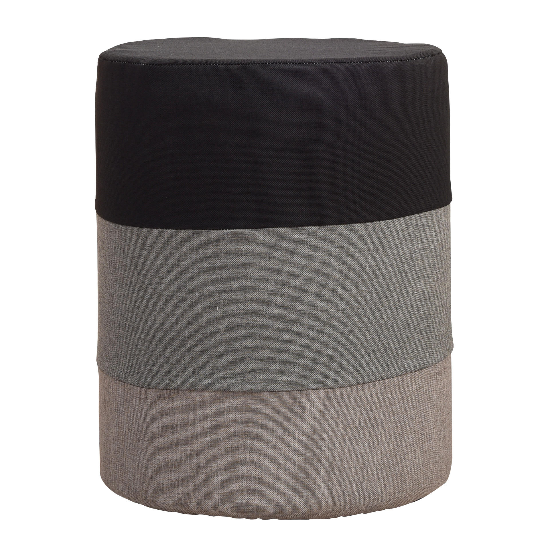 POUF Grau 35/35/45 cm - Weiß, Textil (35/45/35cm) - Mobili Rebecca