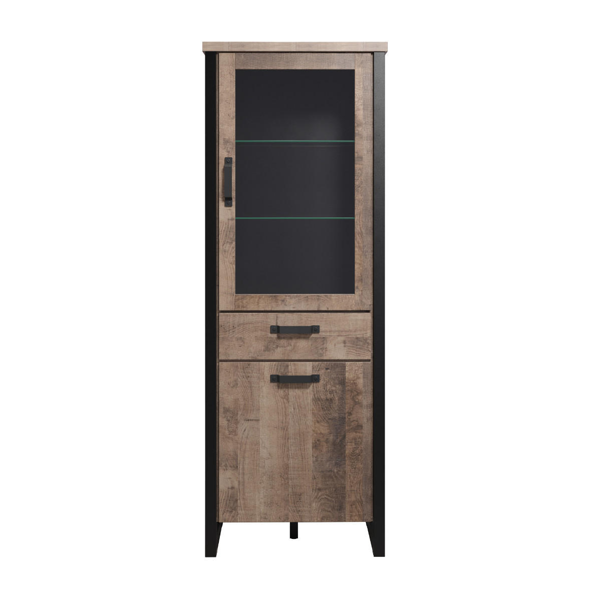 VITRINE Emile Eiche Dekor - Eichefarben, Holzwerkstoff (70/70/195cm) - ebuy24