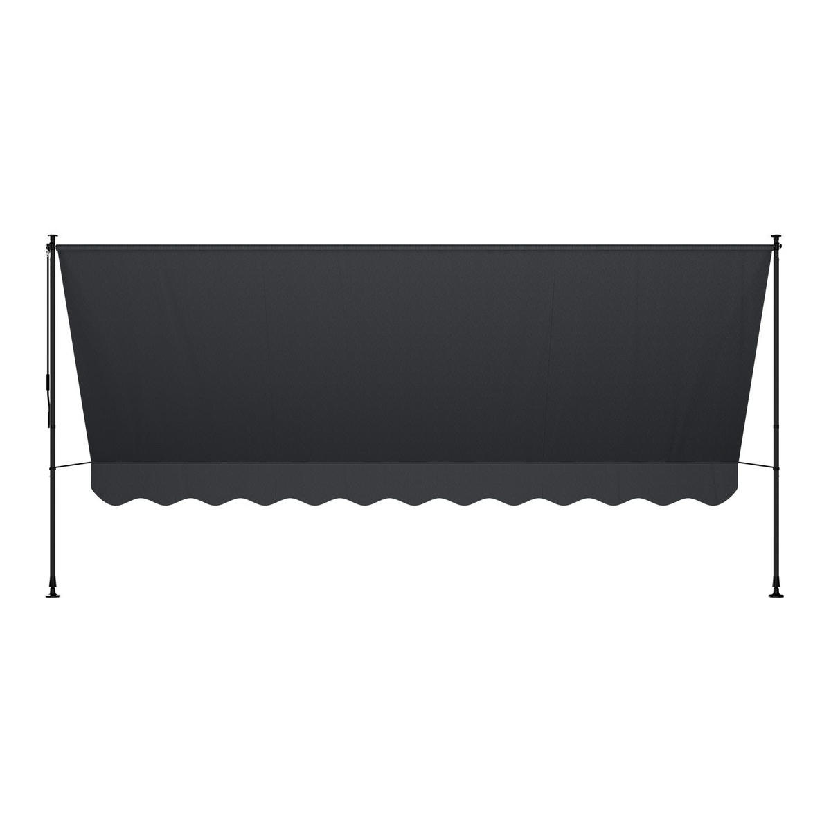 KLEMMMARKISE Kapstadt grau 400x120 cm - Grau, Textil (400/200/120cm) - Juskys