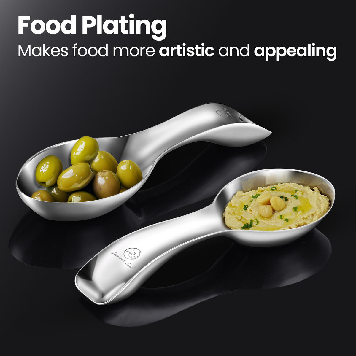 LÖFFELABLAGE, Edelstahl, bruchsicherer Halter für Herd und Arbeitsplatte - Edelstahlfarben, Metall (27/4/9.5cm) - Gourmet Easy