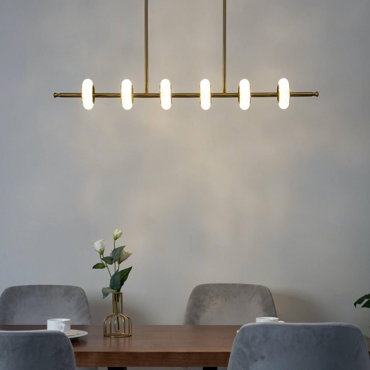 HÄNGELEUCHTE Cassandra, Gold / Messing, 95cm - Goldfarben, Glas (95/10.1/10.1cm) - KOSILUM