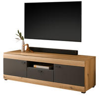 TV-LOWBOARD in Eiche, grau 150 cm, TV Unterschrank mit Soft-Close - Kaschmir/Eichefarben, Holzwerkstoff/Kunststoff (150/484/45cm) - Furn.Design