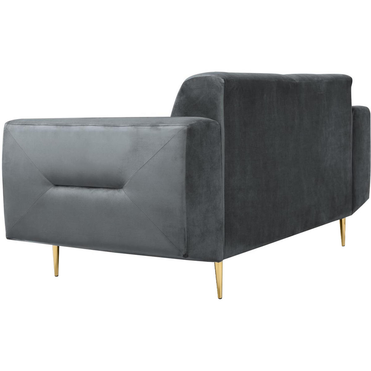 2-SITZER SOFA Venezia dunkelgrau mit goldenen Beinen - Dunkelgrau/Goldfarben, Textil (172/85/94cm) - Beautysofa