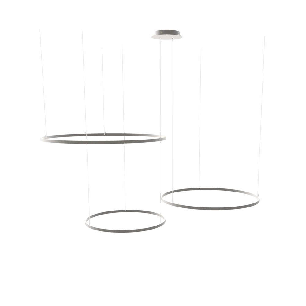 LED-HÄNGELEUCHTE 3er Ring Aluminium Ø 120 | 100 | 80cm - Alufarben, Metall (1.3/120/3.3cm) - s.luce