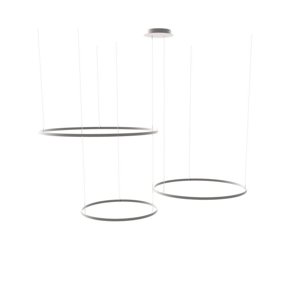 LED-HÄNGELEUCHTE 3er Ring Aluminium Ø 120 | 100 | 80cm - Alufarben, Metall (1.3/120/3.3cm) - s.luce