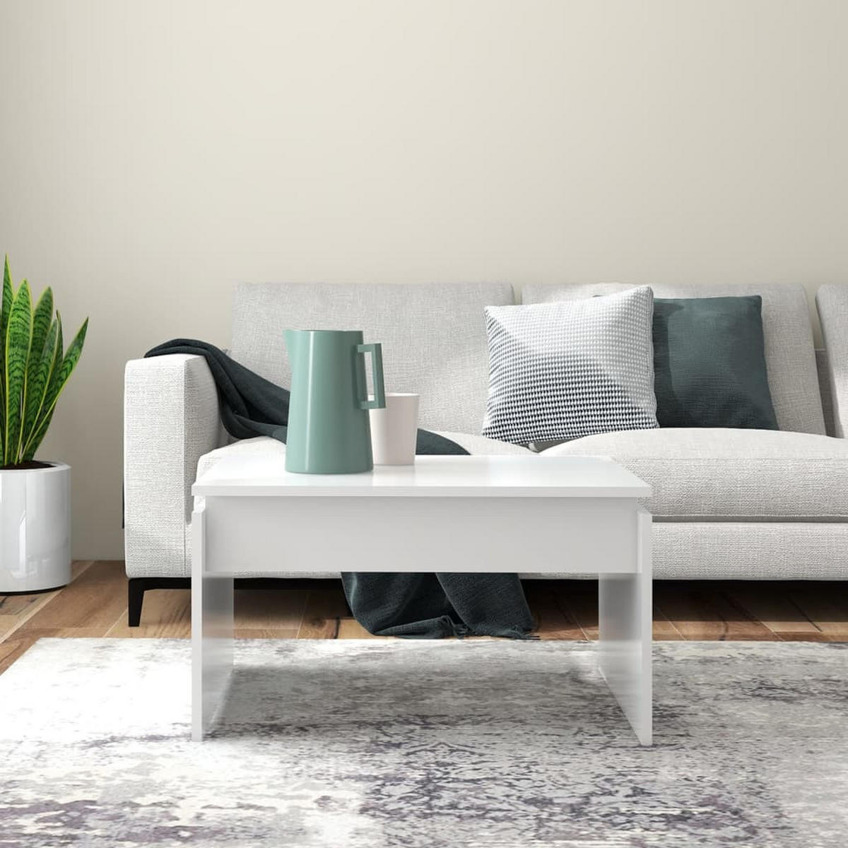COUCHTISCH Weiß 68x50x38 cm Holzwerkstoff - Weiß, Holzwerkstoff (68/50/38cm) - furnicato