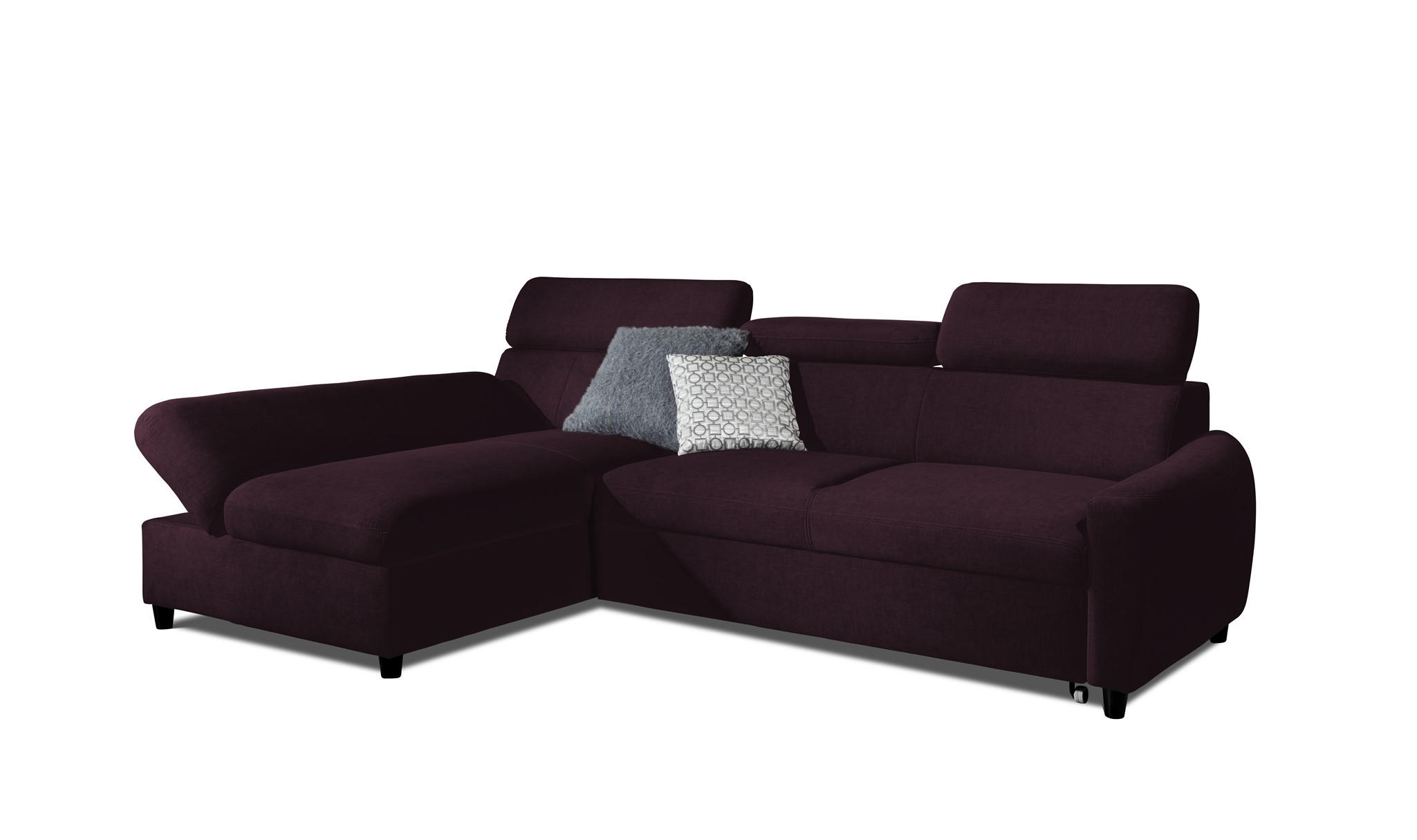ECKSOFA Schlafsofa Anton Xs In Esito - Violett, Holzwerkstoff/Textil (260/170cm) - Fun Möbel