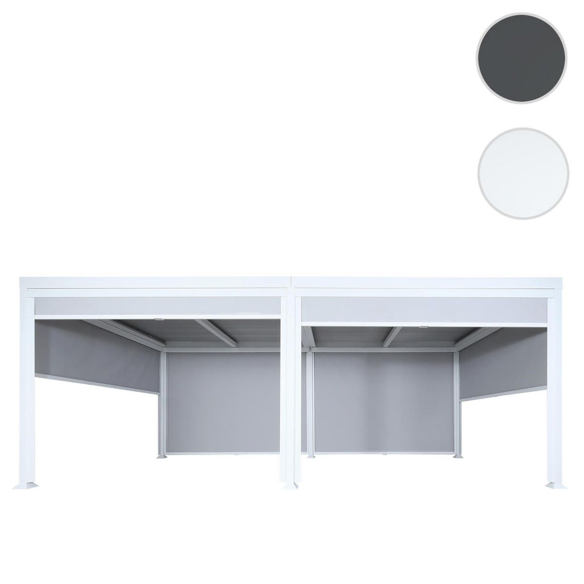 PERGOLA 6x Seitenwand für 3x6m 224x600x300cm Weiß - Weiß, Metall (600/224/300cm) - BERLINLODGE