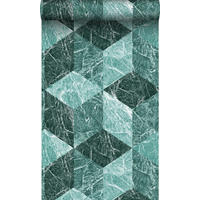 TAPETE 3D Marmor Motiv 53 cm x 10.05 m - Grün, Papier (53/1000cm) - Origin Wallcoverings