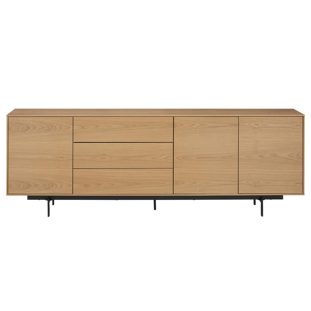 FURNIERTES SIDEBOARD - Eichefarben, Holzwerkstoff/Metall (209/72/45cm) - home24