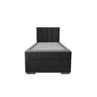 BOXBETT ZILANO 2 mit Matratze H3 und Topper 90x200 Itaka 14 rechts - Grau, Holz/Textil (90/200cm) - Bedante