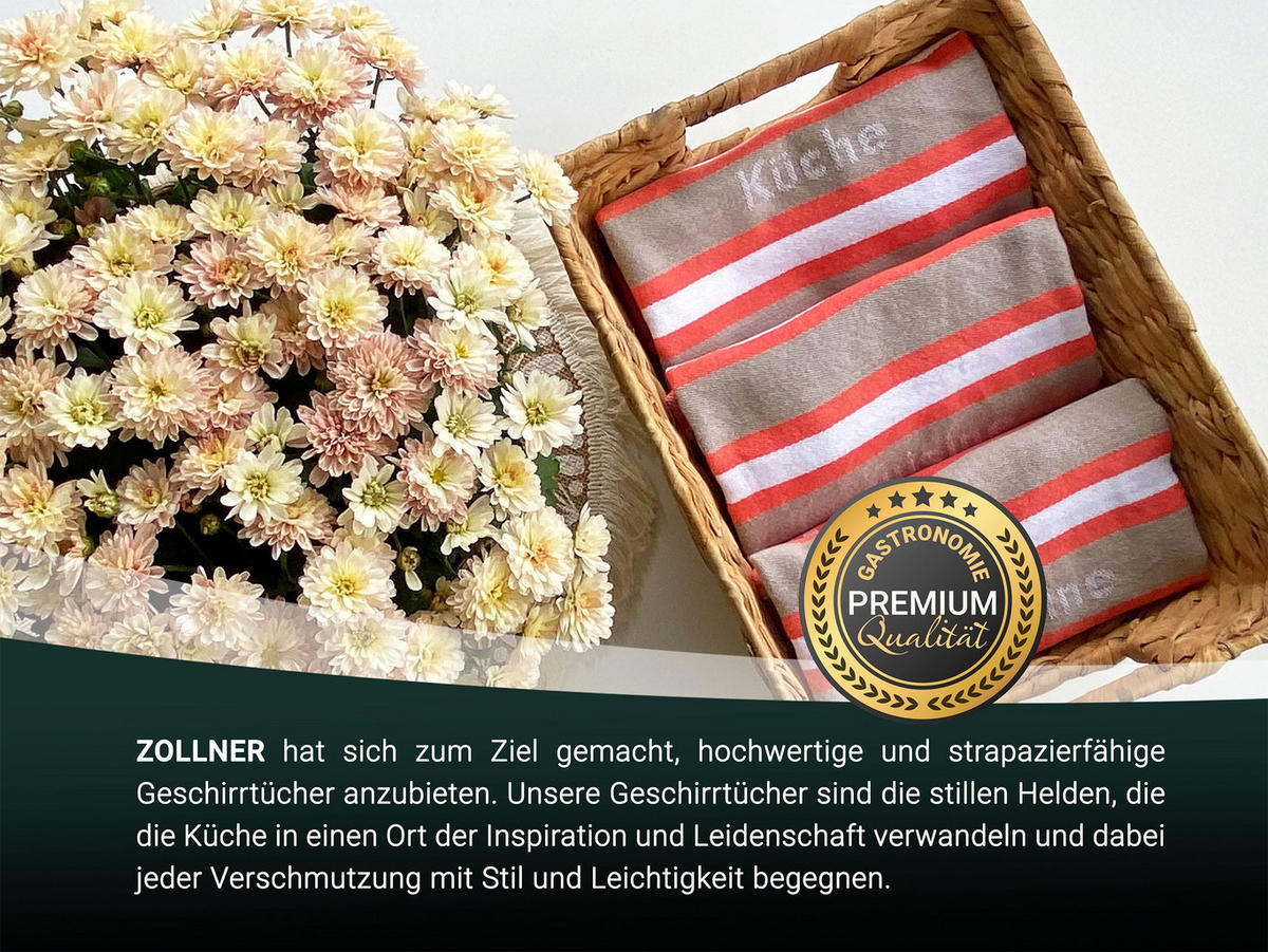 GESCHIRRTÜCHER, 4er-Set, 50x70 cm, 100% Baumwolle, Rot - Koralle, Textil (50/70cm) - Zollner