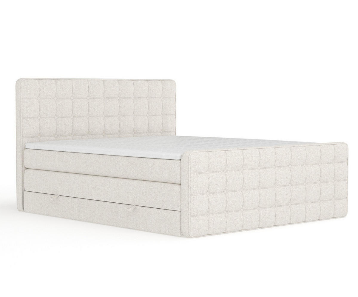 BOXSPRINGBETT Velouria Beige 160/200 cm - Beige/Schwarz, Holz/Holzwerkstoff (160/200cm) - Maison de Reve