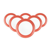 BROTTELLER Liberty Pure Colors Flamingo Red ø 17,5 cm 6er Set - Rot, Keramik (17.7cm) - Seltmann Weiden
