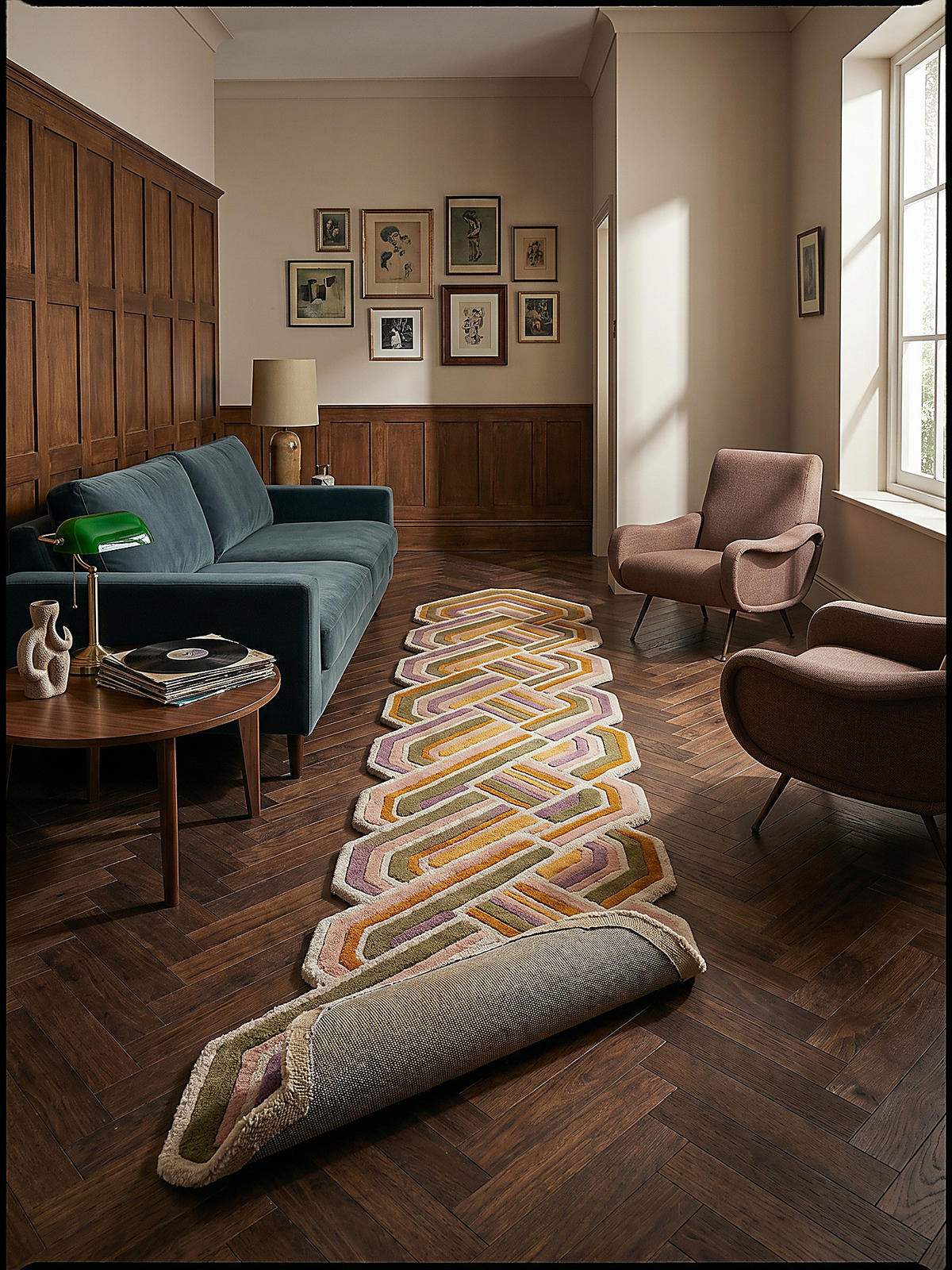 WOLLTEPPICH SOAR, geometrisch, Flieder, 80 x 300 cm - Rosa, Textil (300/80cm) - KADIMA DESIGN