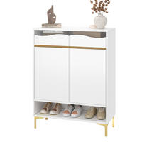 SCHUHSCHRANK 80/35/105 cm Weiß aus MDF und Spanplatte mit LED - Weiß, Holzwerkstoff (80/105/35cm) - OKWISH