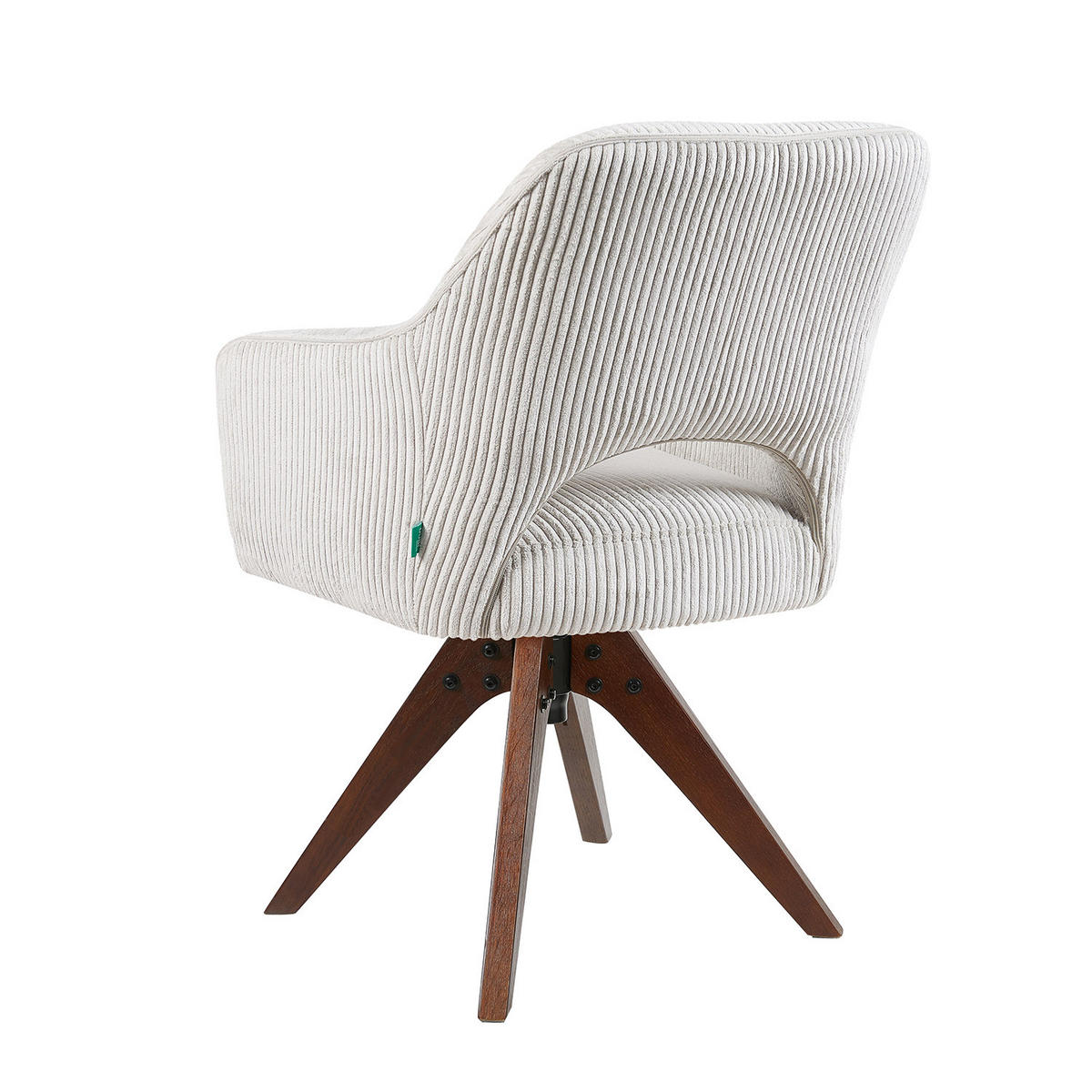 DREHSTUHL Mika-Lena 2er-Set - Nussbaumfarben/Hellgrau, Eichenholz/Holz (60/87/65cm) - DUBI Möbel