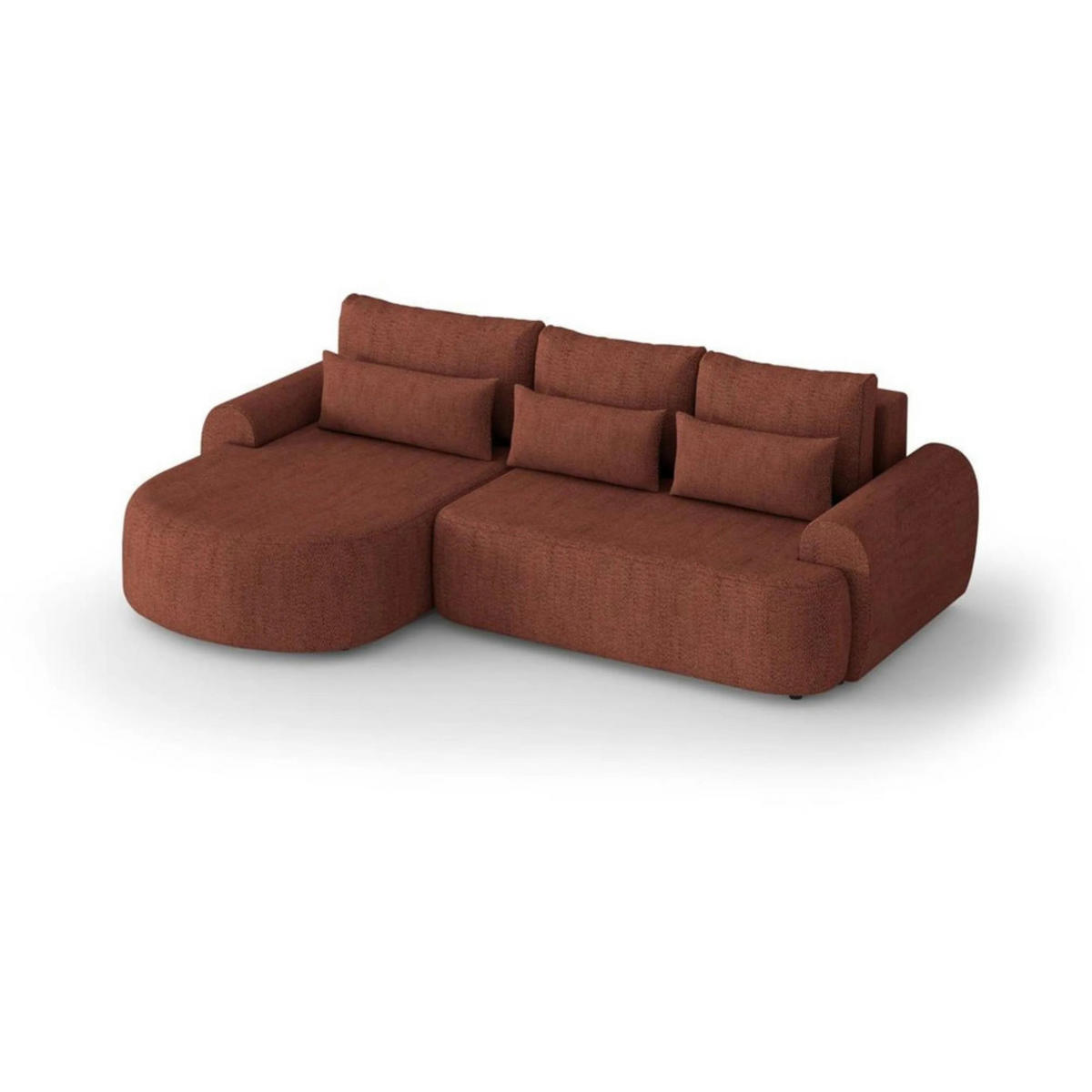 ECKSCHLAFSOFA Olivio L Rot - Rot/Schwarz, Kunststoff/Textil (266/170cm) - Beautysofa