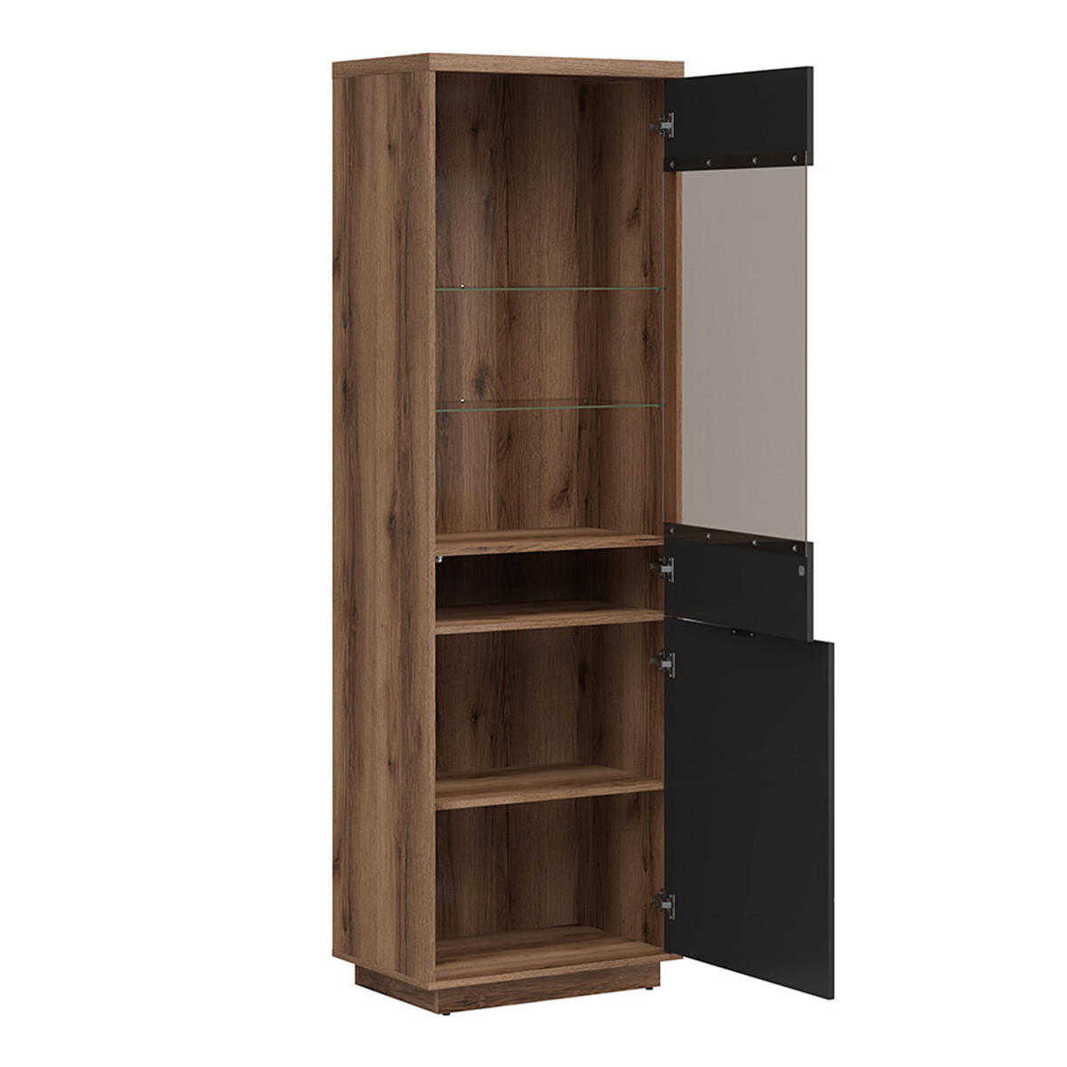 VITRINA Sven Crno i drvo - crna, drvni materijal (64/201/43cm) - Petits-meubles