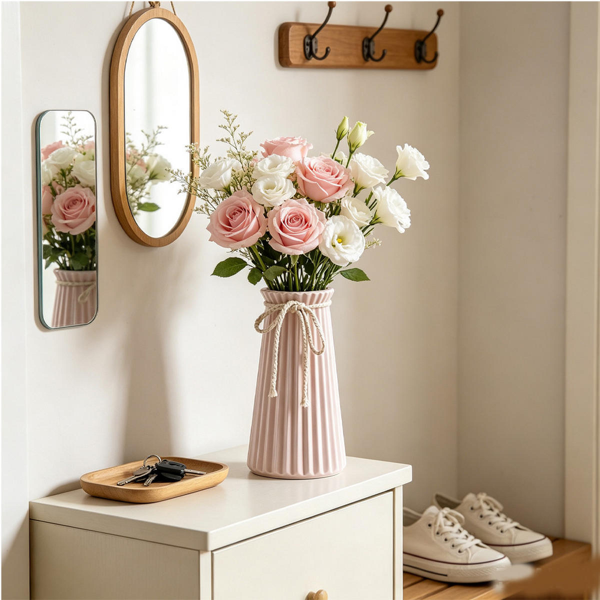 VASE 11.5x11.5 x 24.5 cm Keramik - Pink, Keramik (24.5cm) - LIBRATON