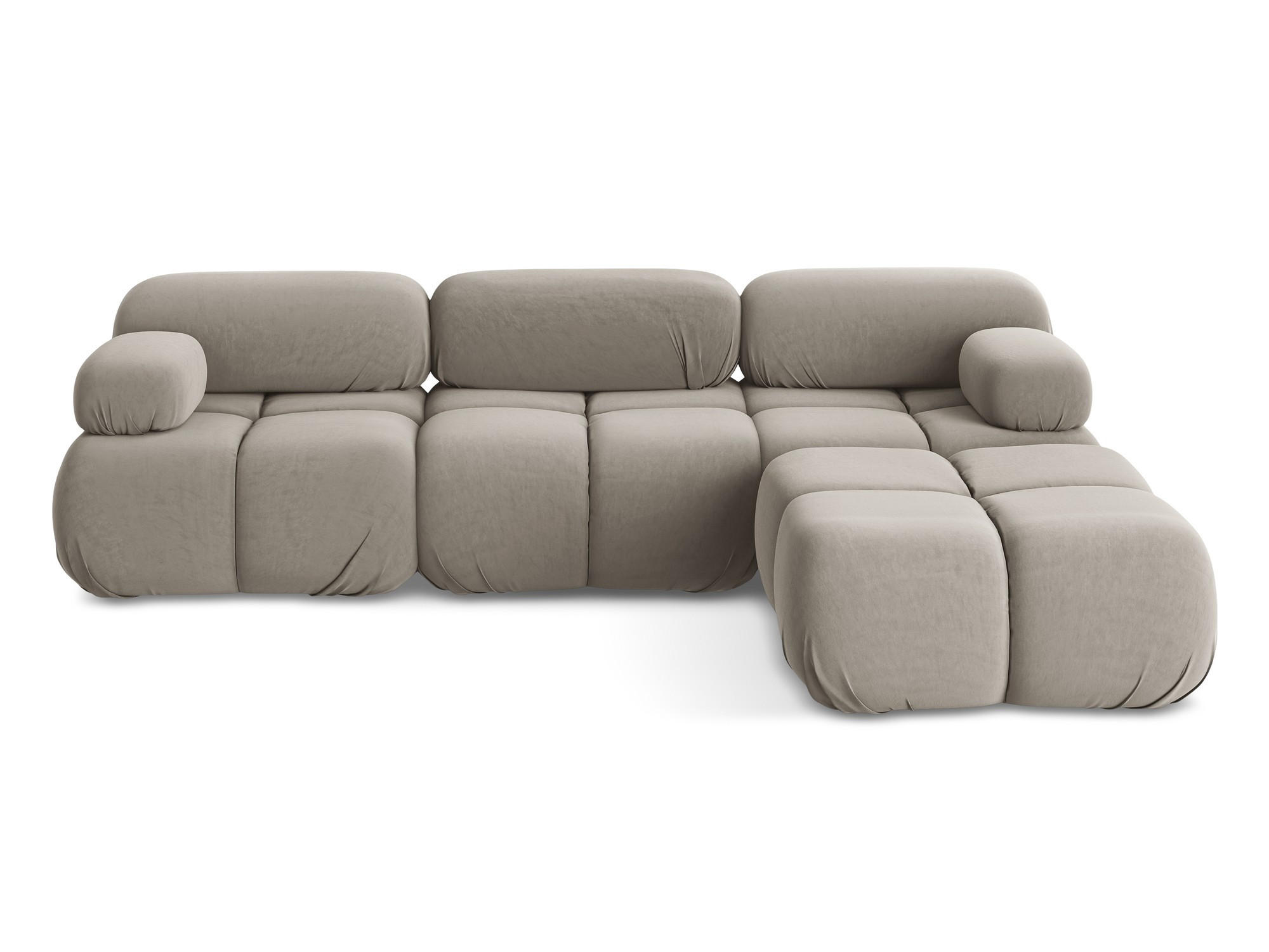 ECKSOFA Beidseitig Samt Stoff Grau - Taupe/Lila, Kunststoff/Textil (285/191cm) - Makamii