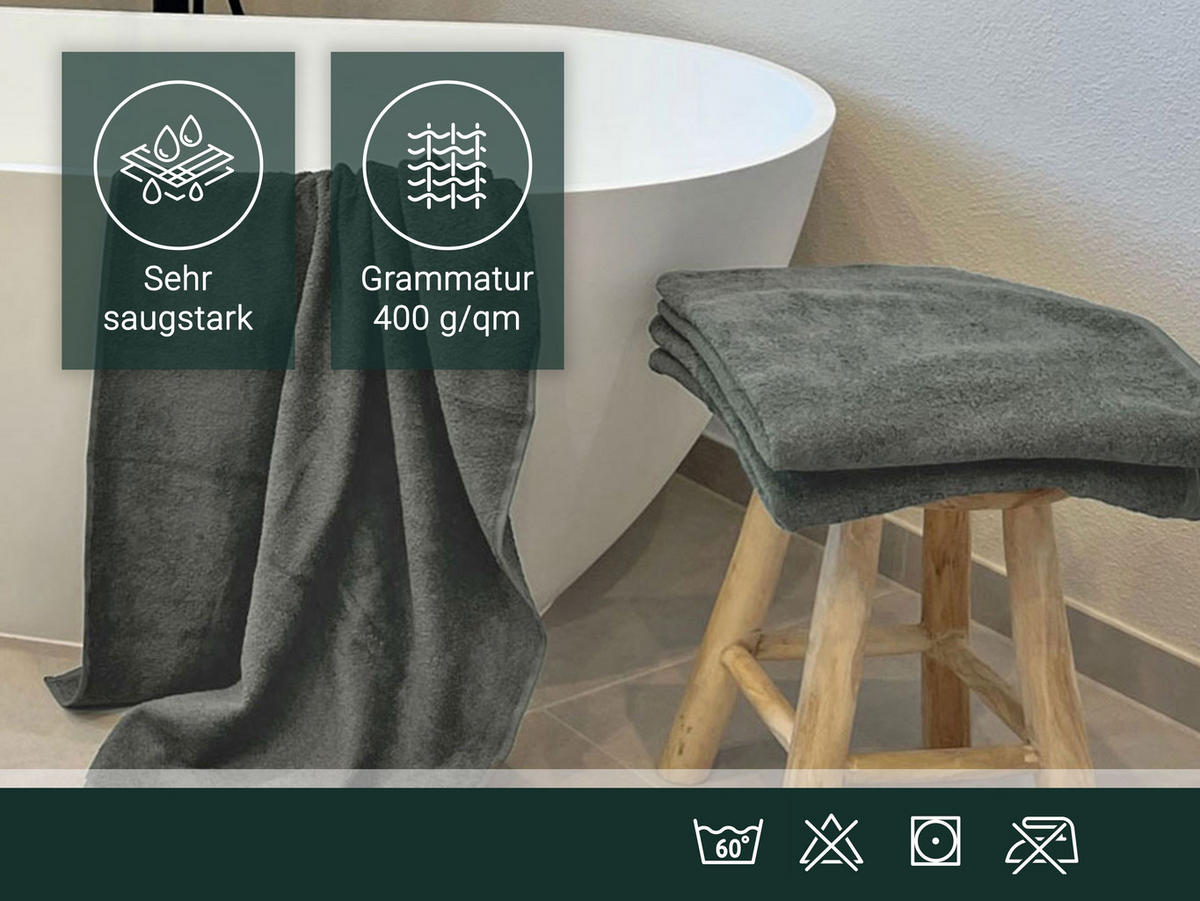 DUSCHTÜCHER, 3er-Set, 70x140 cm, 100% Baumwolle, Grau - Anthrazit, Textil (70/140cm) - Zollner