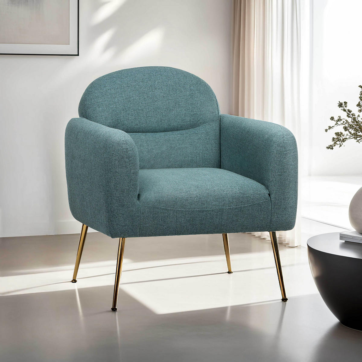 RELAXSESSEL, Blau - Blau, Textil (73/81/68cm) - Oviala