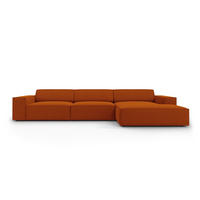 ECKSOFA rechts Jodie aus strukturiertem Stoff terrakotta 4 Sitzplätze - Terracotta, Textil (166/284cm) - Micadoni
