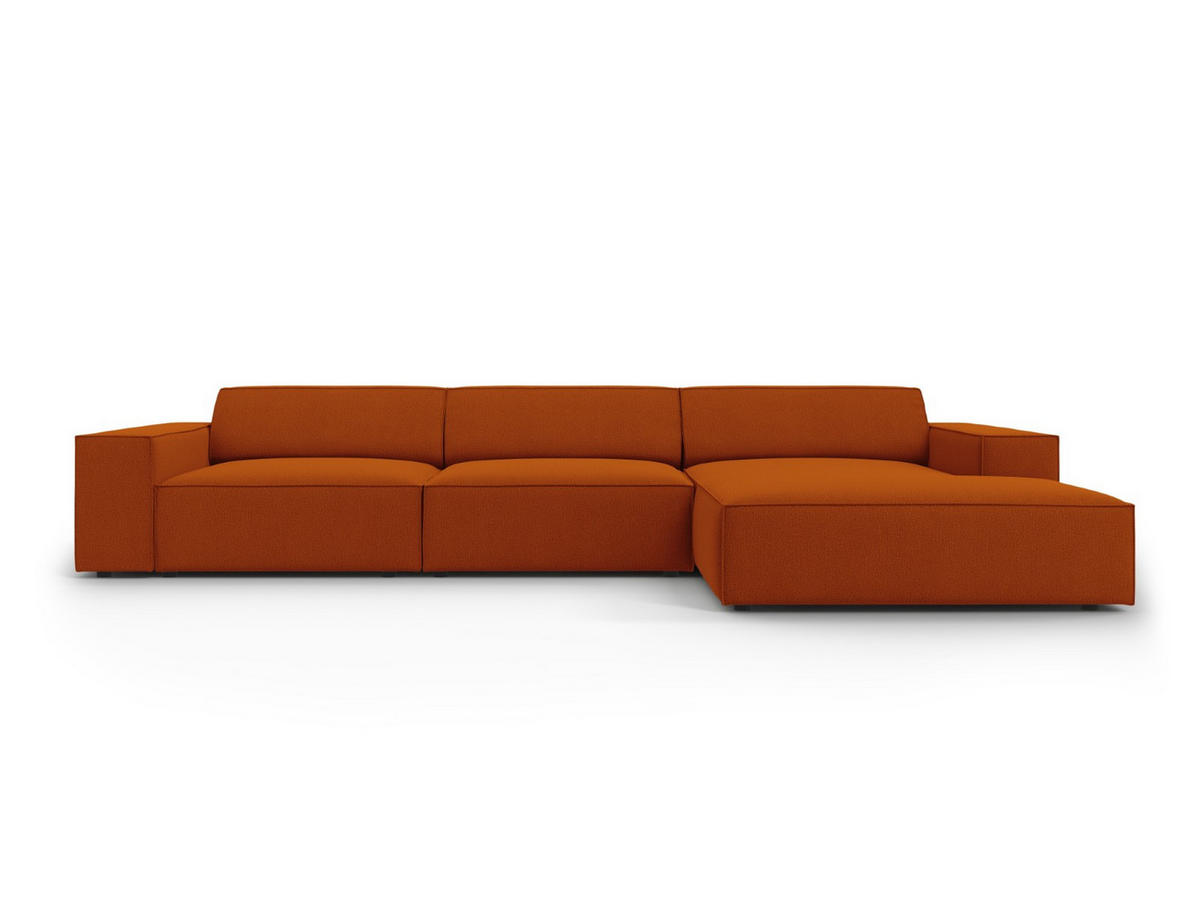 ECKSOFA rechts Jodie aus strukturiertem Stoff terrakotta 4 Sitzplätze - Terracotta, Textil (166/284cm) - Micadoni