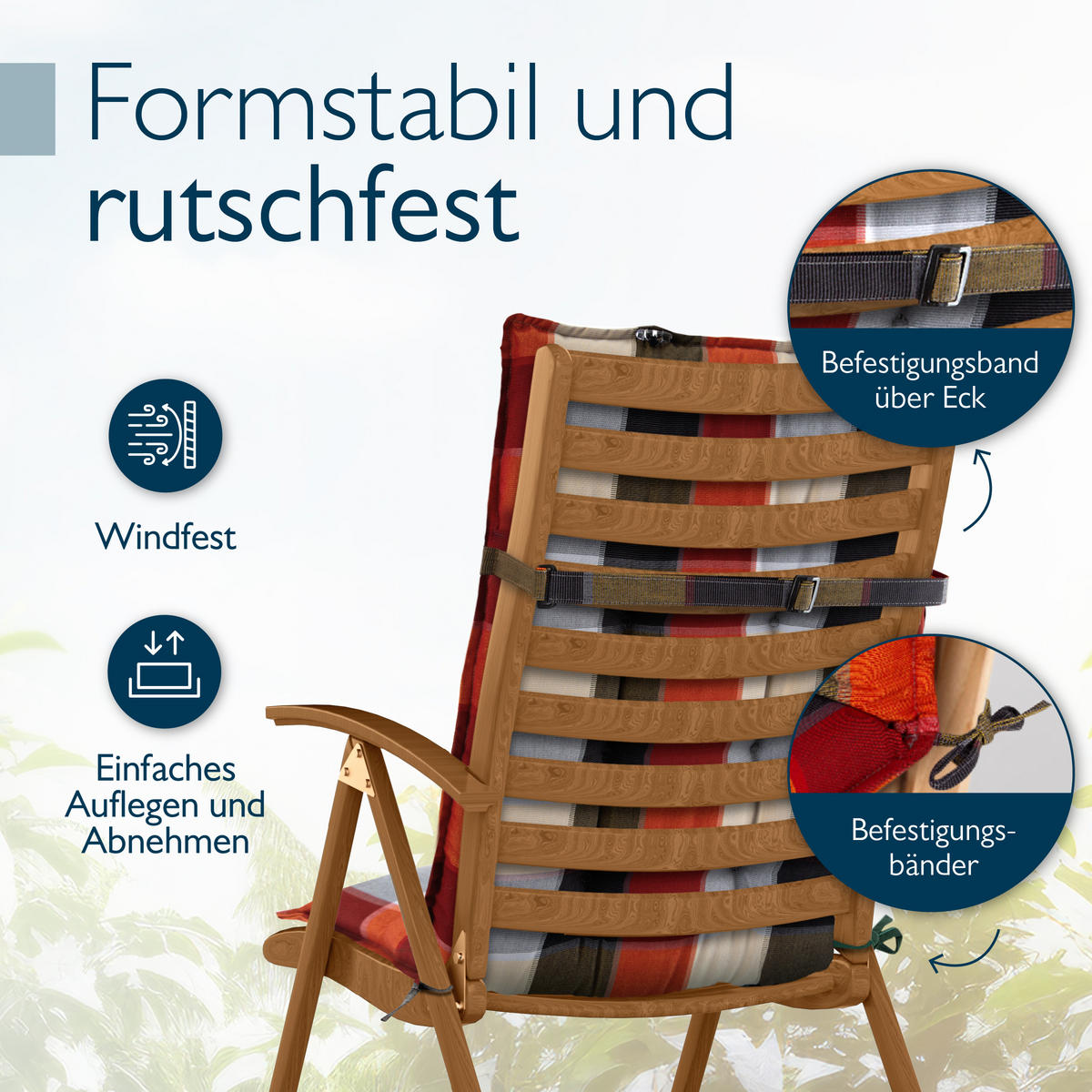 HOCHLEHNER Sun-HL 119x50x8cm Orange-Beige-Kariert (2tlg) - Orange, Textil (50/120cm) - Beautissu 
