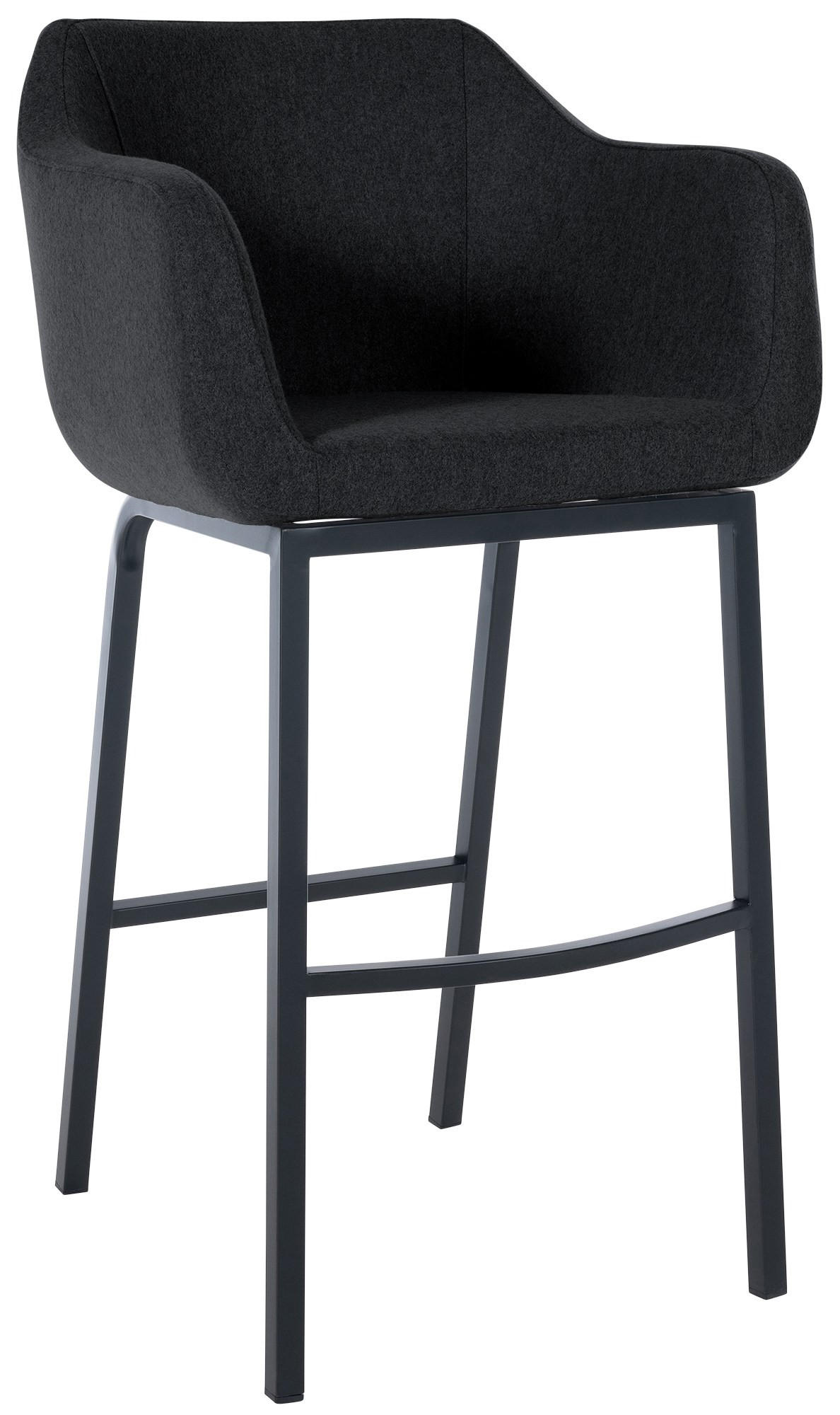 BARHOCKER Filz anthrazit - Anthrazit/Schwarz, Textil/Metall (58/108/56cm) - CLP