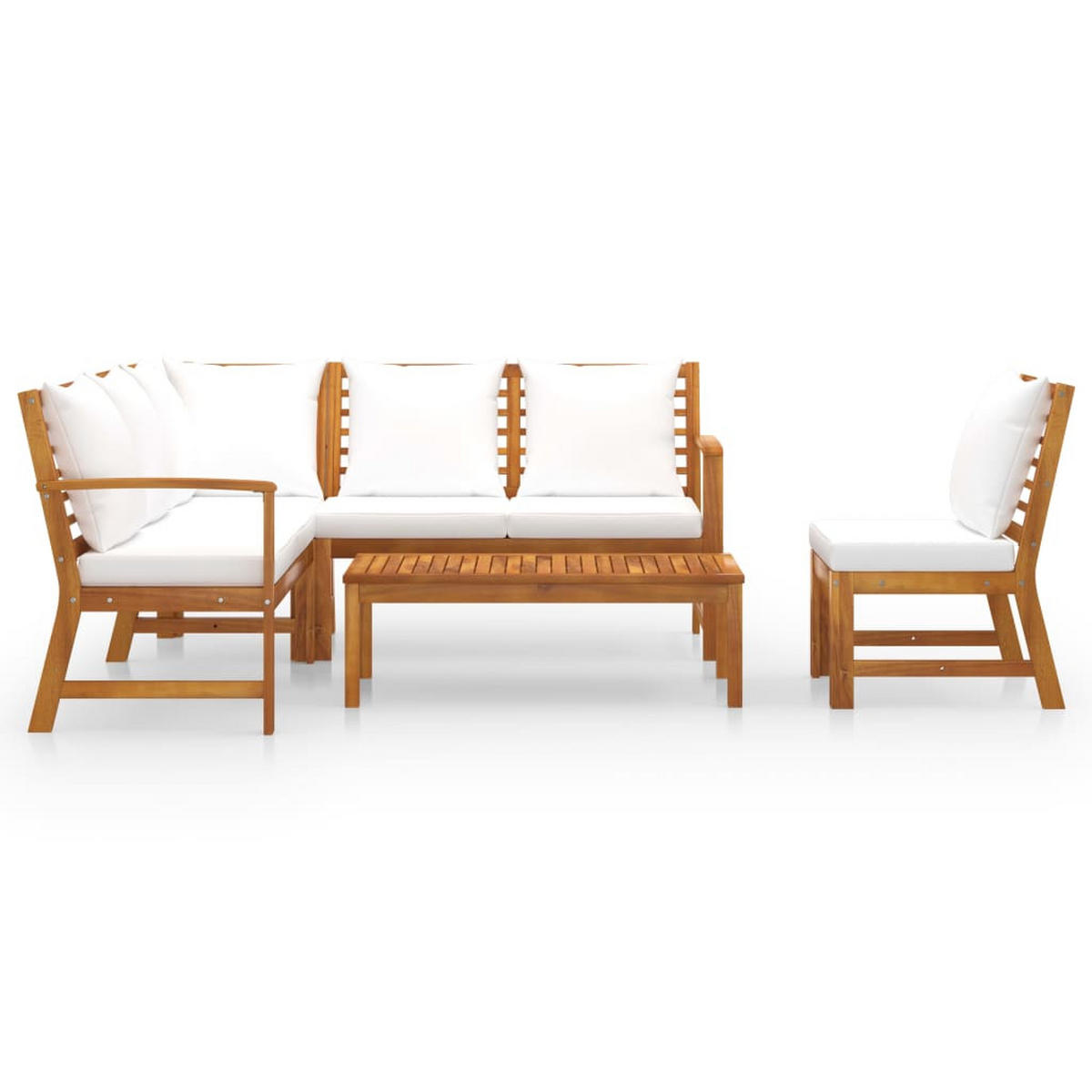 GARTENSET Reichlin 5-teilig - Creme, Holzwerkstoff - Nettlife