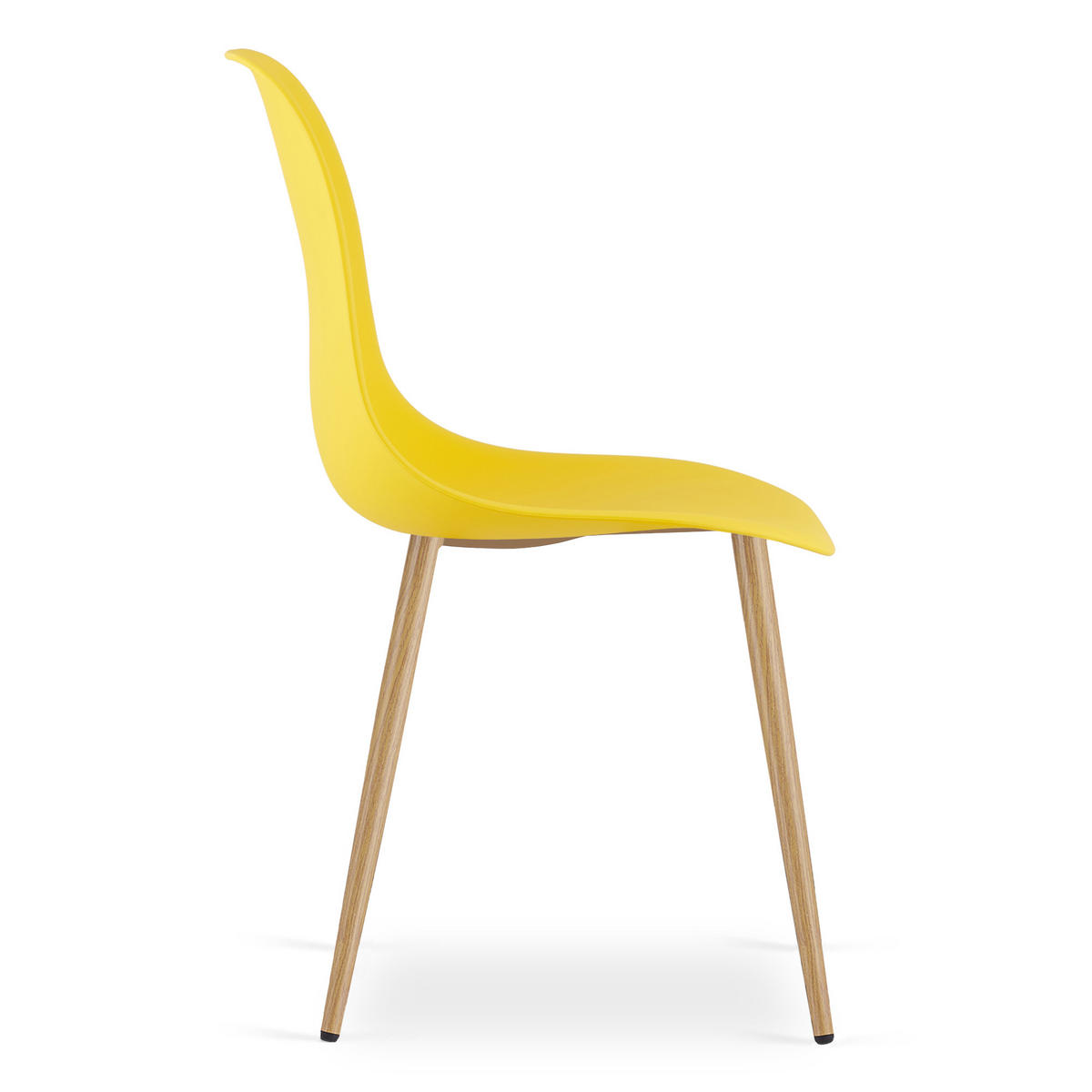 ESSZIMMERSTUHL 3-er Set KALEO gelber Sitz, natürliche Beine - Gelb/Naturfarben, Kunststoff (46/84/51cm) - Valora