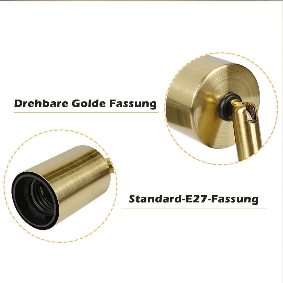 DECKENSTRAHLER Higurashi 14.5/10/34cm - Goldfarben, Metall (14.5/10/34cm) - ZMH