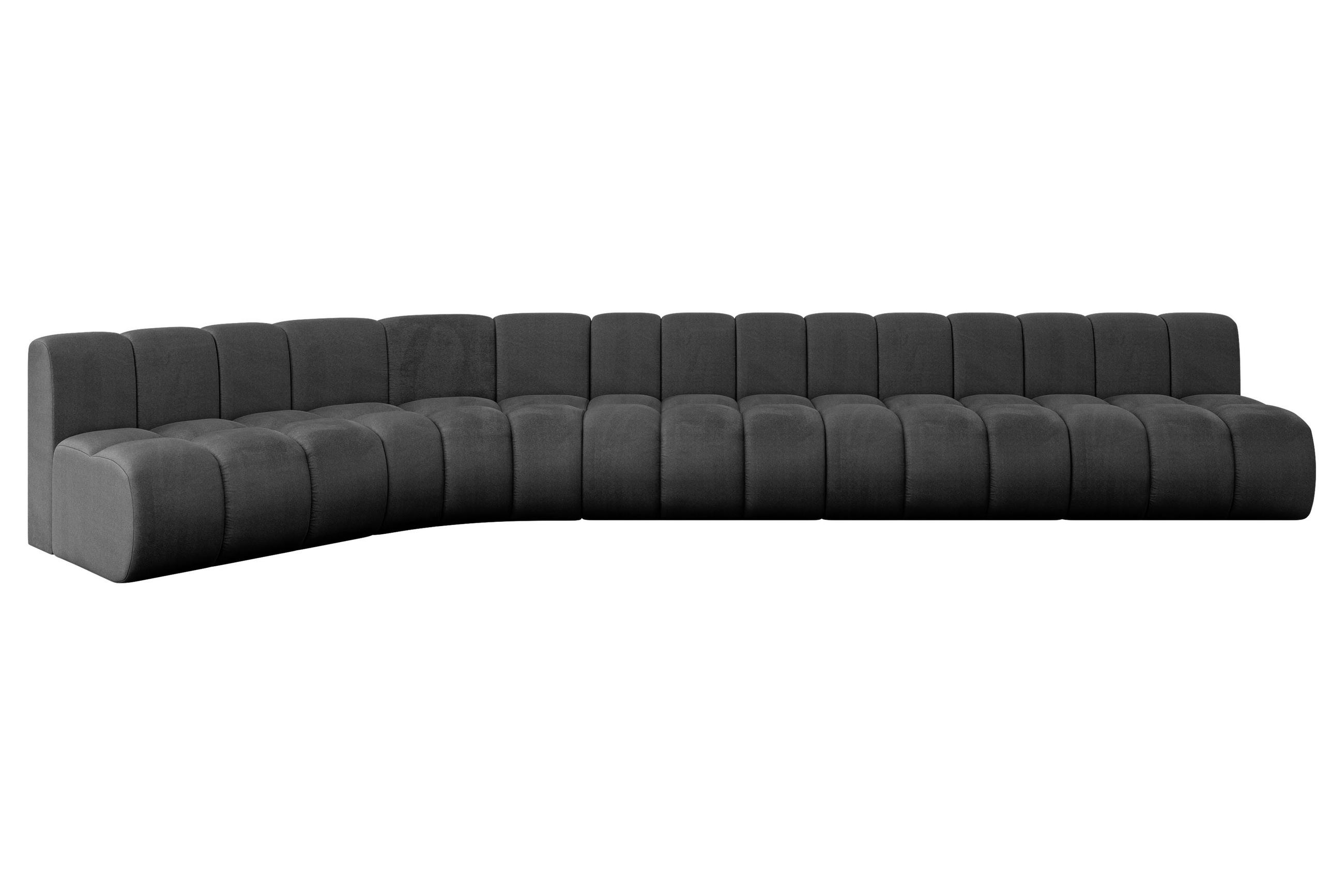 ECKSOFA modulares Sofa Montra-L3 - 472x174x70 cm Schwarz - Schwarz, Holzwerkstoff/Textil (472/174cm) - ALTDECOR
