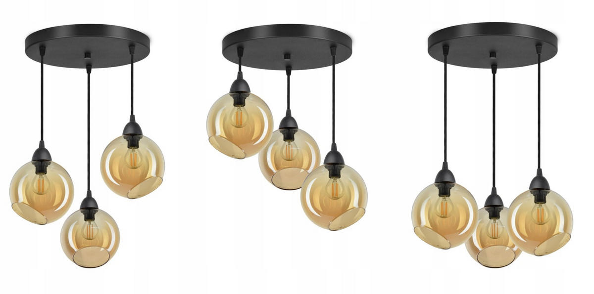 PENDELLEUCHTE Kogel - Transparent/Schwarz, Glas/Metall (35/35/80cm) - kiki design