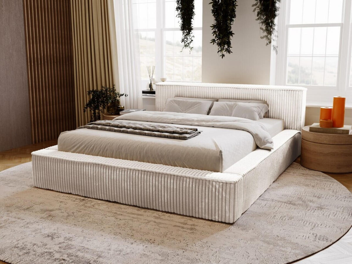 POLSTERBETT Lago 160x200 Hellgrau - Hellgrau, Textil (160/200cm) - Graingold