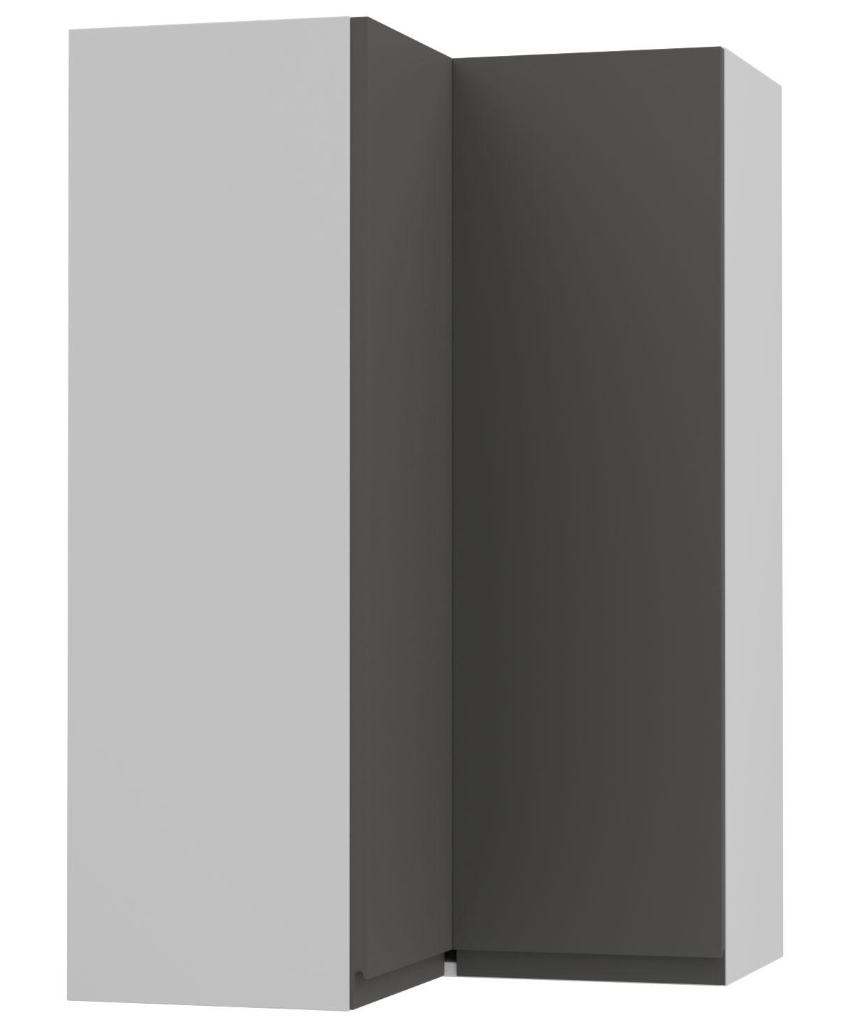 ECKHÄNGESCHRANK Avellino W14/60 Weiß / Graphit Acryl Matt 60 / 60 / 96cm - Graphitfarben/Weiß, Holz/Holzwerkstoff (60/96/60cm) - Feldmann-Wohnen
