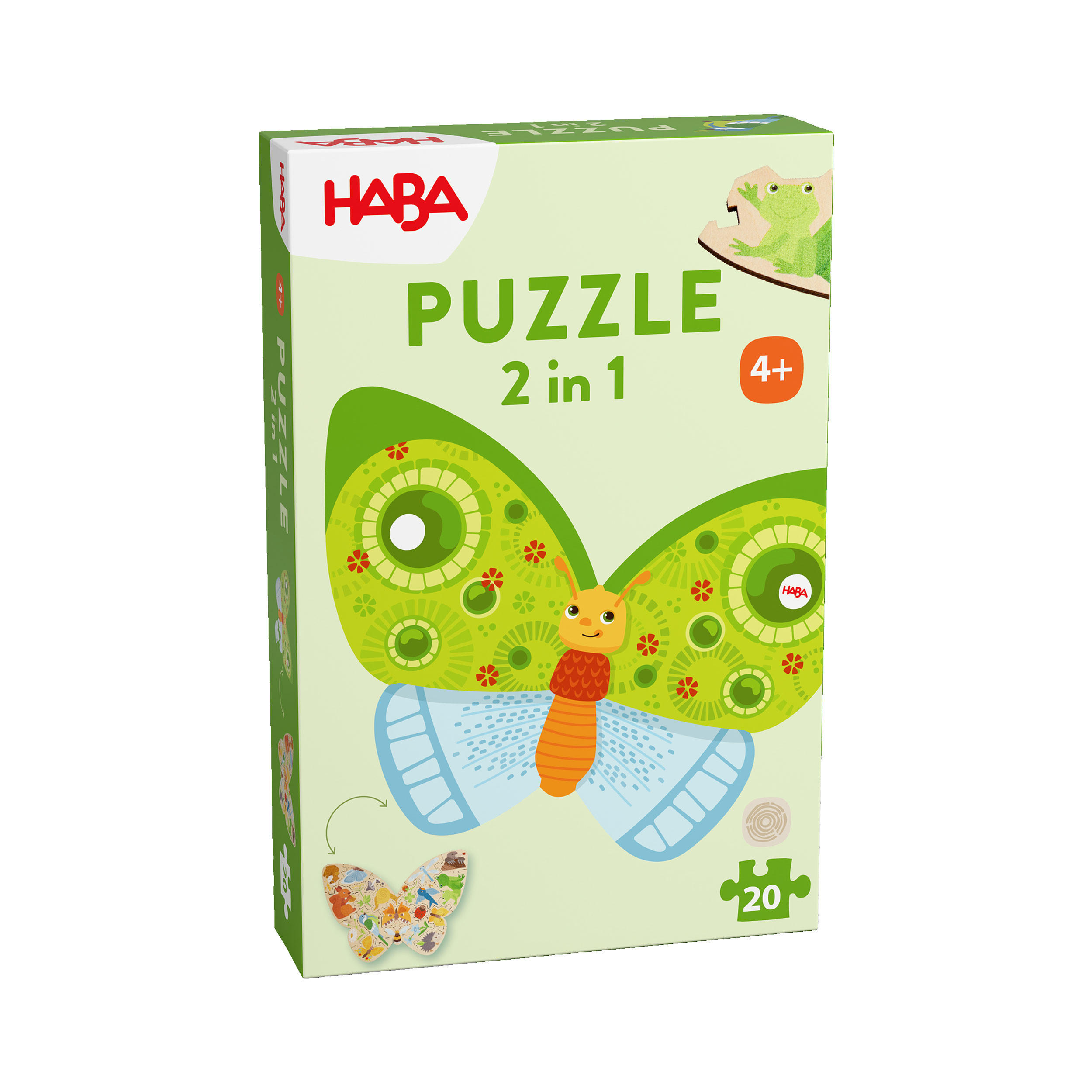 HOLZPUZZLE 2in1 Schmetterling, ab 4 Jahre - Multicolor, Naturmaterialien (15.5/5/23.5cm) - Haba